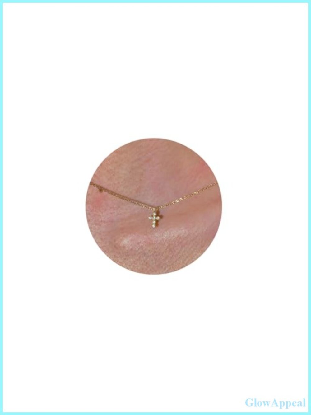 18K Gold Plated CZ Diamond Dainty Cross Pendant Necklace